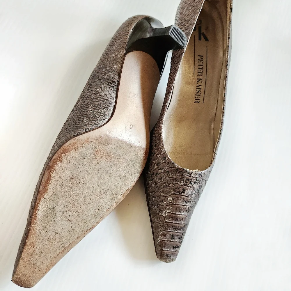 Peter Kaiser Taupe Textured Heels - Picture 5 of 16
